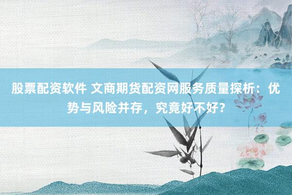 股票配资软件 文商期货配资网服务质量探析：优势与风险并存，究竟好不好？