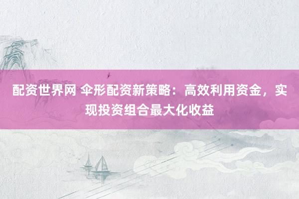 配资世界网 伞形配资新策略：高效利用资金，实现投资组合最大化收益