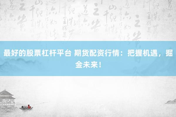 最好的股票杠杆平台 期货配资行情：把握机遇，掘金未来！