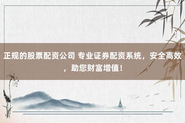 正规的股票配资公司 专业证券配资系统，安全高效，助您财富增值！
