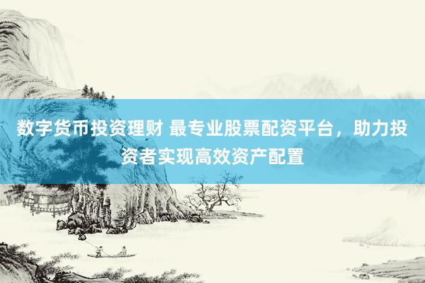 数字货币投资理财 最专业股票配资平台，助力投资者实现高效资产配置