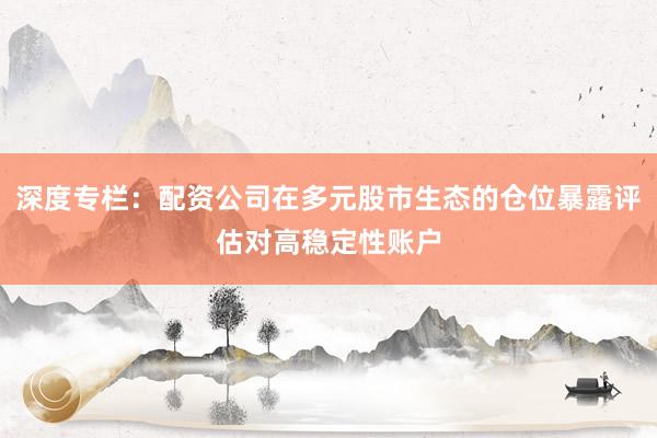 深度专栏：配资公司在多元股市生态的仓位暴露评估对高稳定性账户