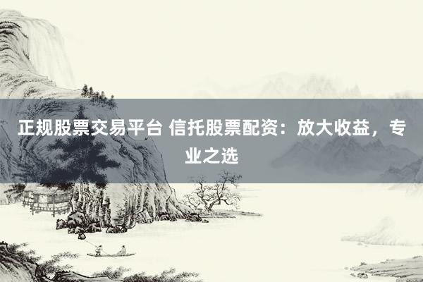 正规股票交易平台 信托股票配资：放大收益，专业之选