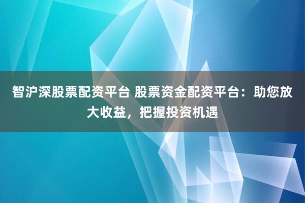 智沪深股票配资平台 股票资金配资平台：助您放大收益，把握投资机遇