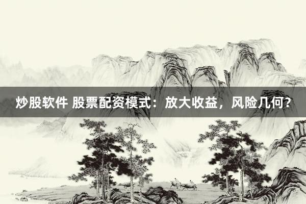 炒股软件 股票配资模式：放大收益，风险几何？