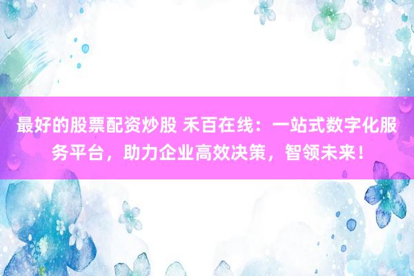 最好的股票配资炒股 禾百在线：一站式数字化服务平台，助力企业高效决策，智领未来！