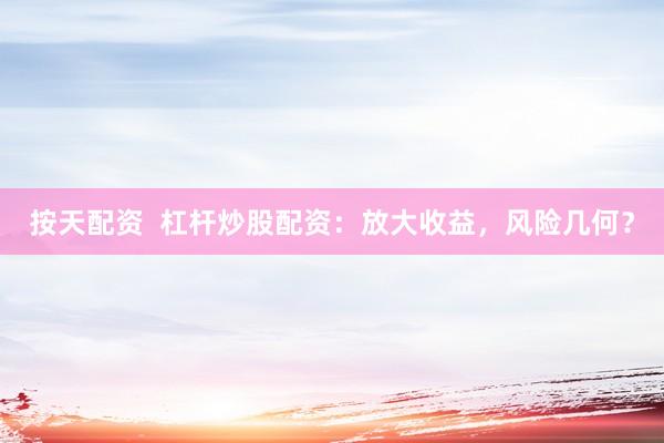 按天配资  杠杆炒股配资：放大收益，风险几何？