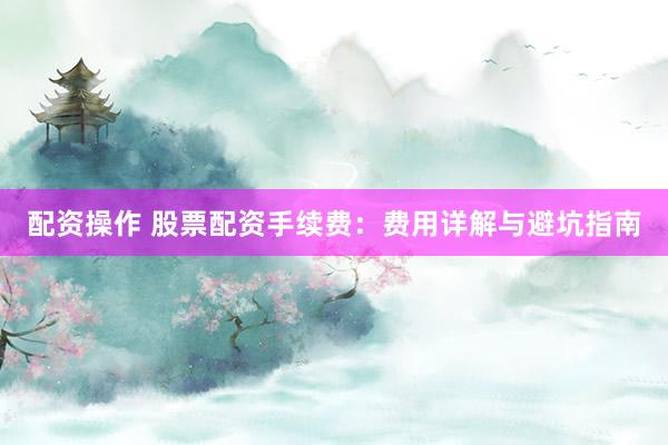 配资操作 股票配资手续费：费用详解与避坑指南