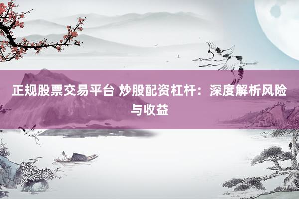 正规股票交易平台 炒股配资杠杆：深度解析风险与收益